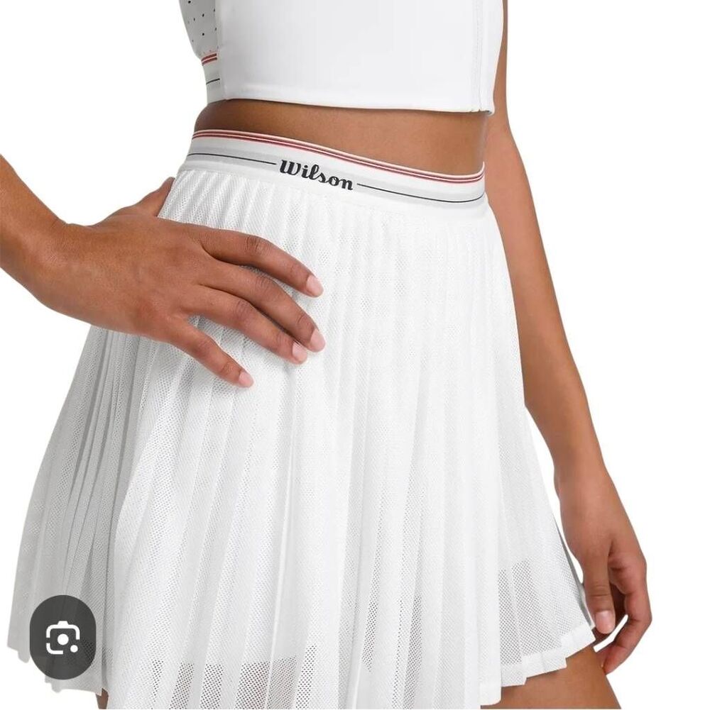 Wilson Women's Limitless Pleated Mini Tennis Skirt White Size Small Excellent Co